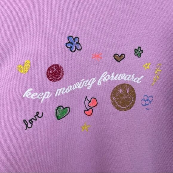 Aerie Pink Keep Moving Forward The Happiest Oversized Crew Sweatshirt, Sz Medium - Picture 5 of 13